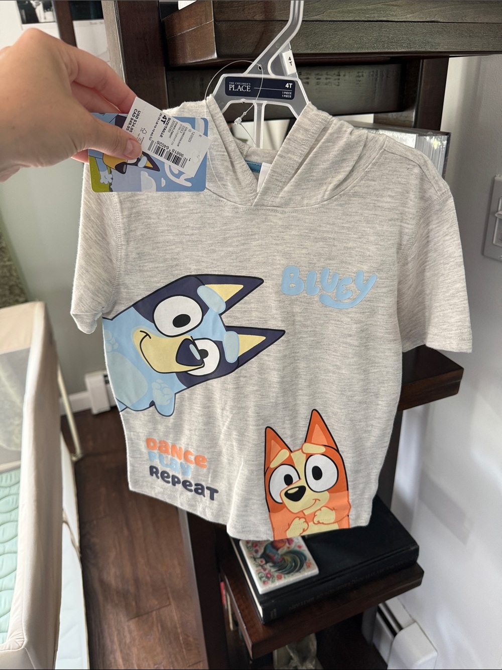 Bluey hoodie tee shirt and short set nwt 4T
